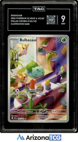 Pokemon 2024 Bulbasaur 143/142 Illustration Rare Stellar Crown TAG 9 - Image 1