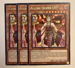 Yugioh! 3x Allure Queen LV7 MZTM-EN065 Rare 1st Ed NM Playset - Image 1