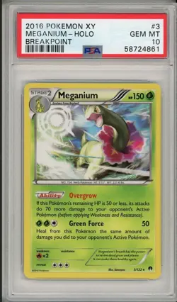 2016 Pokemon XY Breakpoint Meganium Holo #3 PSA 10 - Image 1