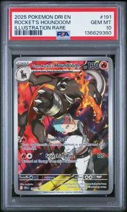 2025 Pokemon Team Rocket's Houndoom DRI EN-DESTINED RIVALS #191 PSA 10 GEM MT - Image 1
