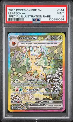 2025 POKEMON PRE EN-PRISMATIC EVOLUTIONS #144 LEAFEON EX PSA 9 - Image 1