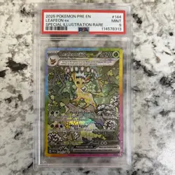 2025 POKEMON PRE EN-PRISMATIC EVOLUTIONS #144 LEAFEON EX PSA 9 - Image 1