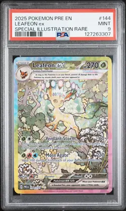 2025 POKEMON PRE EN-PRISMATIC EVOLUTIONS #144 LEAFEON EX PSA 9 - Image 1