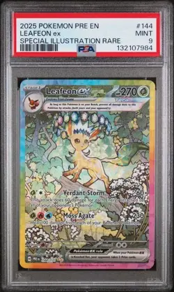 2025 POKEMON PRE EN-PRISMATIC EVOLUTIONS #144 LEAFEON EX PSA 9 - Image 1