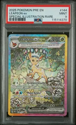 2025 POKEMON PRE EN-PRISMATIC EVOLUTIONS #144 LEAFEON EX PSA 9 - Image 1