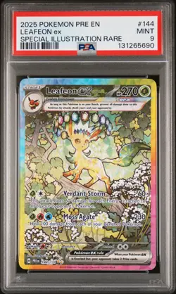 2025 Pokemon Pre En-Prismatic Evolutions #144 Leafeon Ex Illustration PSA 9 - Image 1