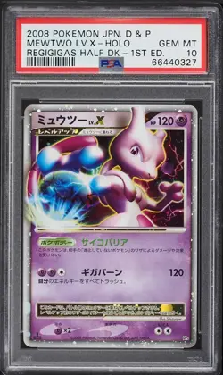 2008 POKEMON MEWTWO LV.X DIAMOND & PEARL REGIGIGAS HALF DECK 1ST ED PSA 10 - Image 1