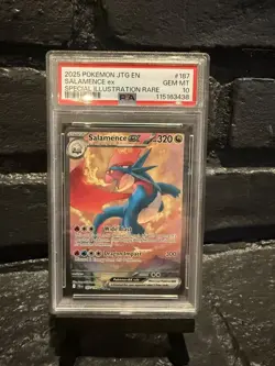 2025 POKEMON JTG EN-JOURNEY TOGETHER #187 SALAMENCE EX PSA 10 - Image 1