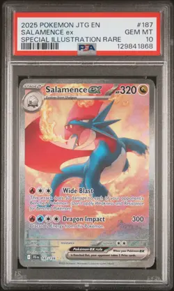 2025 POKEMON JTG EN-JOURNEY TOGETHER #187 SALAMENCE EX PSA 10 - Image 1