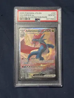 2025 Pokemon JTG EN-Journey Together Salamence EX SIR PSA 10 #187 - Image 1