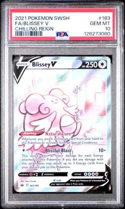 2021 POKEMON SWORD & SHIELD CHILLING REIGN #183 FULL ART/BLISSEY V PSA 10 - Image 1
