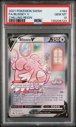 2021 POKEMON SWORD & SHIELD CHILLING REIGN #183 FULL ART/BLISSEY V PSA 10 - Image 1