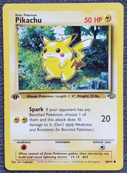 1st Edition Pikachu - Jungle - #60/64 - Vintage Pokemon Card 1999 WOTC - Image 1