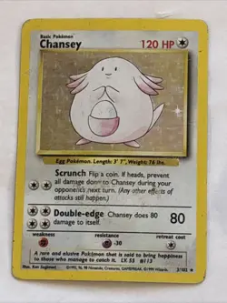 Chansey 003/102 Base Set Holo Pokemon TCG Hp/dmg - Image 1