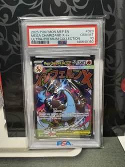 2025 Pokemon Phantasmal Flames MEP Mega Charizard X EX Ultra Prem Black ⭐PSA 10 - Image 1