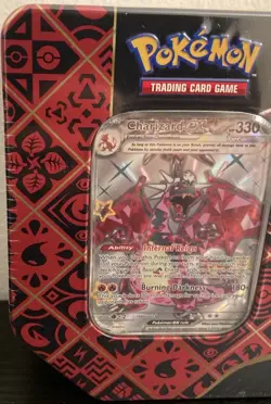Pokemon TCG Scarlet Violet Paldean Fates Tin Shiny Charizard ex New Sealed Rare - Image 3