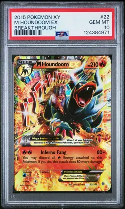 2015 POKEMON XY BREAKTHROUGH #22 M HOUNDOOM EX PSA 10 - Image 1