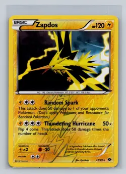 Pokemon TCG Zapdos 41/99 Reverse Holo Rare BW Next Destinies 2012 - Image 1