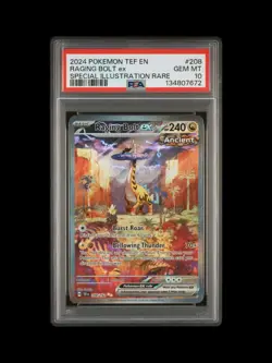 Pokemon TCG Raging Bolt EX Scarlet & Violet Temporal Forces 208/162 PSA 10 SIR - Image 1