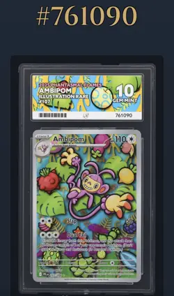 Ambipom 107/094 - Phantasmal Flames Pokemon - ACE 10 PERFECT SUBGRADES - Image 1