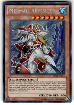 Mermail Abyssleed - CBLZ-EN034 - Secret Rare - 1st Edition NM YuGiOh! Cosmo Bla - Image 1