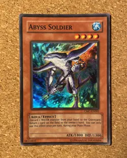 YuGiOh Abyss Soldier CMC-EN001 - Super Rare - LP Capsule Monster Coliseum Promo - Image 1