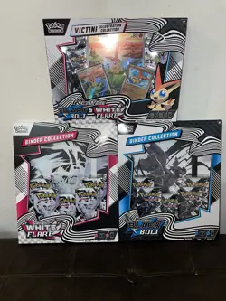 Pokemon TCG Black Bolt & White Flare Binder Collection Sealed + Victini Set - Image 1