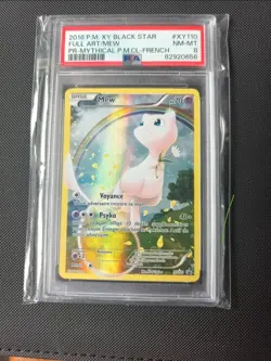 PSA 8 Mew #XY110 Full Art 2016 Pokemon XY Black Star Promo Mythical French - Image 1