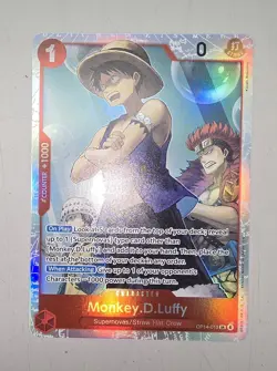 One Piece TCG - The Azure Sea’s Seven - Monkey.D.Luffy OP14-013 SR - NM Foil - Image 1