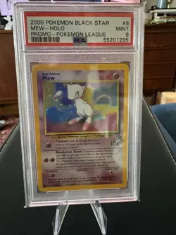2000 Promo Black Star Mew Holo Pokemon League #9 Holo PSA 9 - Image 1