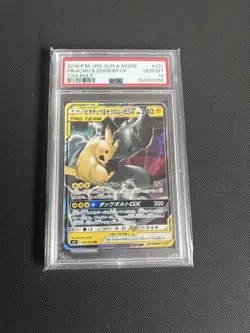 Pokemon Card - Japanese Tag Bolt Pikachu & Zekrom GX Sm9 031/095 GEM MINT PSA 10 - Image 1