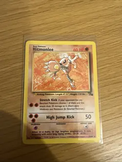Pokemon TCG Hitmonlee 22/62 Fossil Non-Holo Rare WOTC Pokemon Card - LP - Image 1