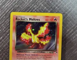Rocket's Moltres Gym Heroes 12/132 Holo Rare Pokemon card LP - MP - Image 3