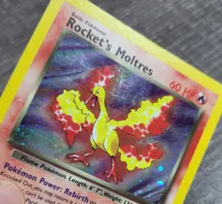 Rocket's Moltres Gym Heroes 12/132 Holo Rare Pokemon card LP - MP - Image 4