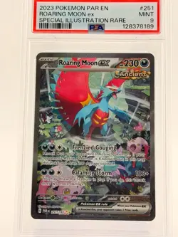 2023 POKEMON PAR EN-PARADOX RIFT SPECIAL ILLUSTRATION RARE ROARING MOON EX PSA 9 - Image 1