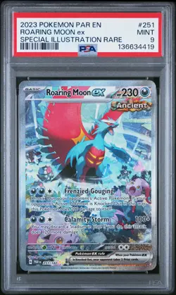 2023 POKEMON PAR EN-PARADOX RIFT SPECIAL ILLUSTRATION RARE ROARING MOON EX PSA 9 - Image 1