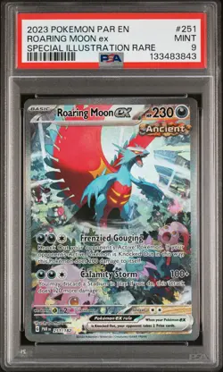 2023 POKEMON PAR EN-PARADOX RIFT SPECIAL ILLUSTRATION RARE ROARING MOON EX PSA 9 - Image 1