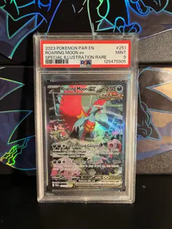 2023 POKEMON PAR EN-PARADOX RIFT SPECIAL ILLUSTRATION RARE ROARING MOON EX PSA 9 - Image 1