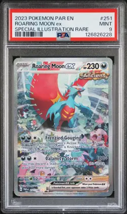 2023 POKEMON PAR EN-PARADOX RIFT SPECIAL ILLUSTRATION RARE ROARING MOON EX PSA 9 - Image 1