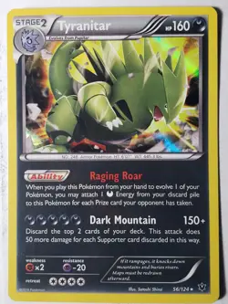 HOLO Tyranitar 56/124 LP - XY Fates Collide Pokemon Card - Image 1
