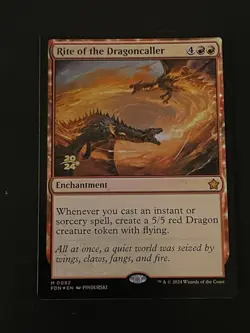 Rite Of The Dragoncaller Prerelease Foil Foundations Magic The Gathering MTG - Image 1