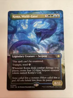 Koma, World-Eater (Borderless) Foundations Rare #347 - Image 1