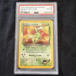 2000 Pokemon Gym Heroes #13 Rocket’s Scyther Holo PSA 6 - Image 1