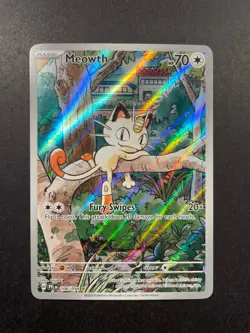 Pokemon TCG Meowth 106/094 Me02 Phantasmal Flames Illustration Rare PSA Worthy ! - Image 1