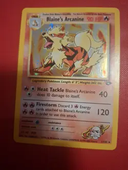Pokemon Blaine's Arcanine 1/132 Gym Challenge Holo Card Unlimited - Image 1