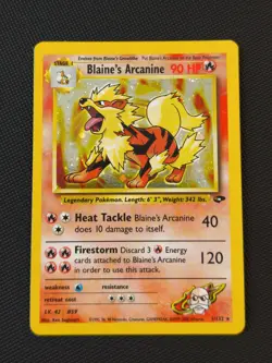 CARTA CARD POKEMON BLAINE'S ARCANINE HOLO GYM CHALLENGE 1/132 no Charizard - Image 1
