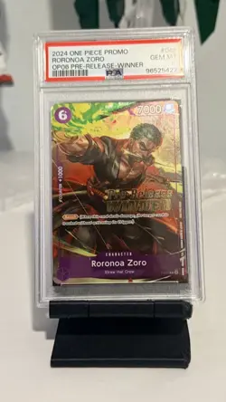 Zoro OP06 2024 One Piece Roronoa Zoro #045 OP06 Pre-Release Winner PSA 10 - Image 1