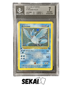 POKEMON BGS 7 ARTICUNO FOSSIL PRIMA EDIZIONE ITALIANO 2/62 HOLO - NEAR MINT 1ST - Image 1