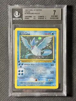 POKEMON BGS 7 ARTICUNO FOSSIL PRIMA EDIZIONE ITALIANO 2/62 HOLO - NEAR MINT 1ST - Image 2