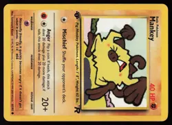 Mankey 61/82 Common Team Rocket 1st Edition Pokemon - Image 1